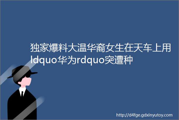独家爆料大温华裔女生在天车上用ldquo华为rdquo突遭种族歧视辱骂